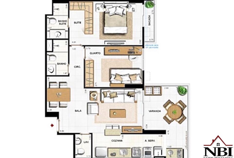 Apartamento Cidade Jardim - Reserva do Parque 2 quartos NBI087CJRP 16