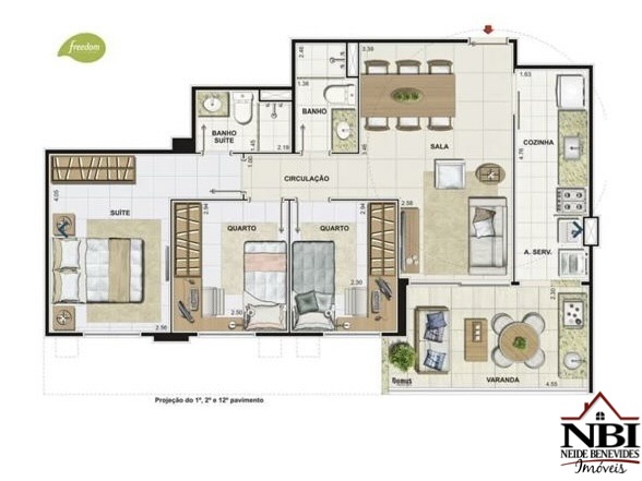 Apartamento Jacarepaguá - Freedom Club Residence 3 quartos NBI620FCR 21