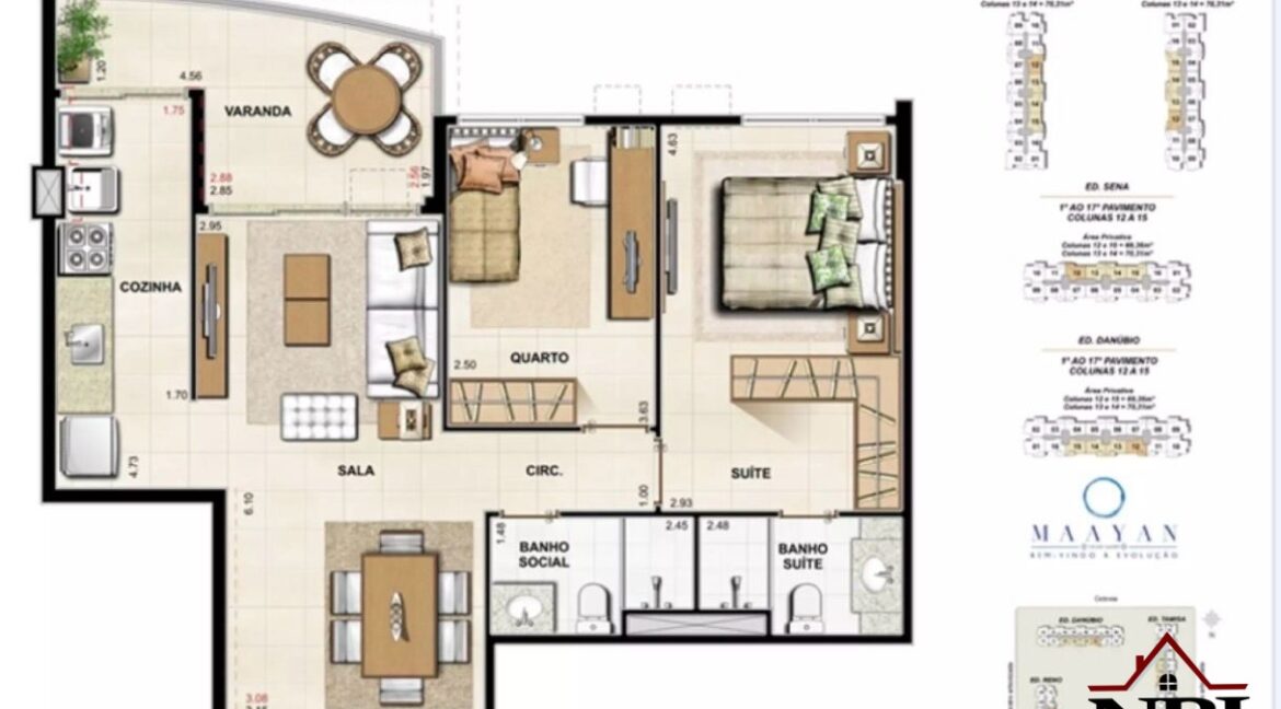 Apartamento Cidade Jardim - Maayan 2 quartos NBI639CJM 24