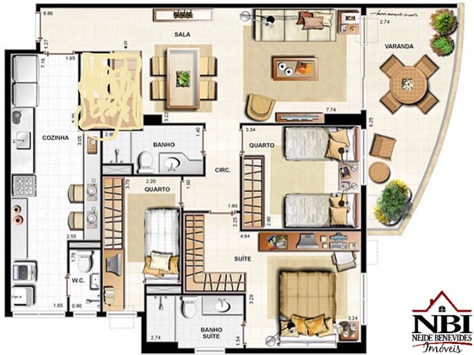 Apartamento Rio 2 - Front Lake 3 quartos NBI255FL 23