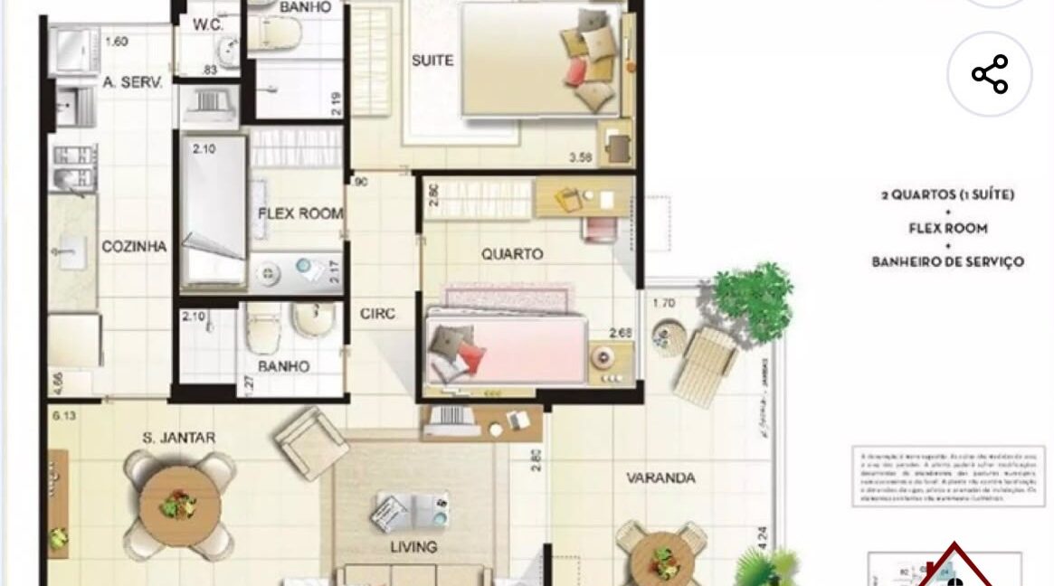 Apartamento Apartamento Barra Olímpica - Barra Soleil Résidence 2 quartos NBI651BSR 14